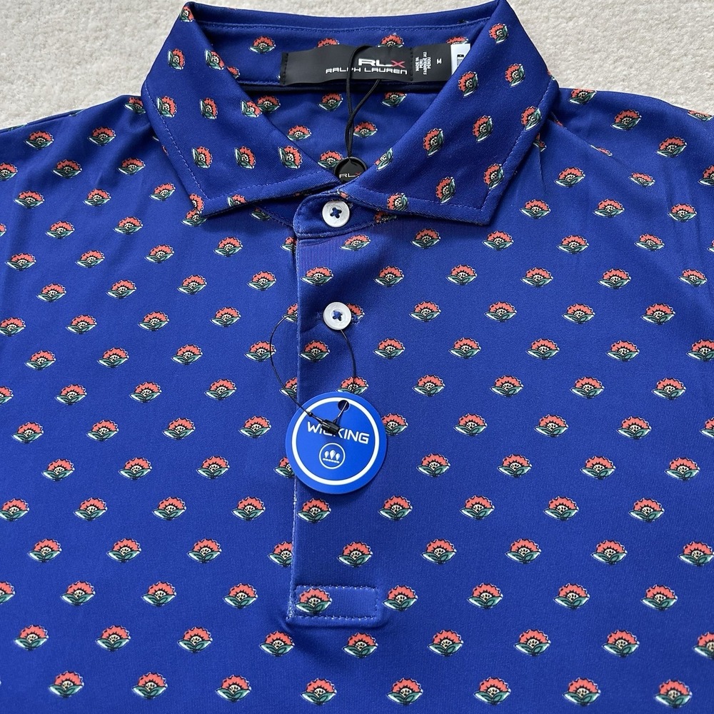 Ralph Lauren RLX Shirt Men's Med Golf Polo Performance Stretch Wicking Graphic